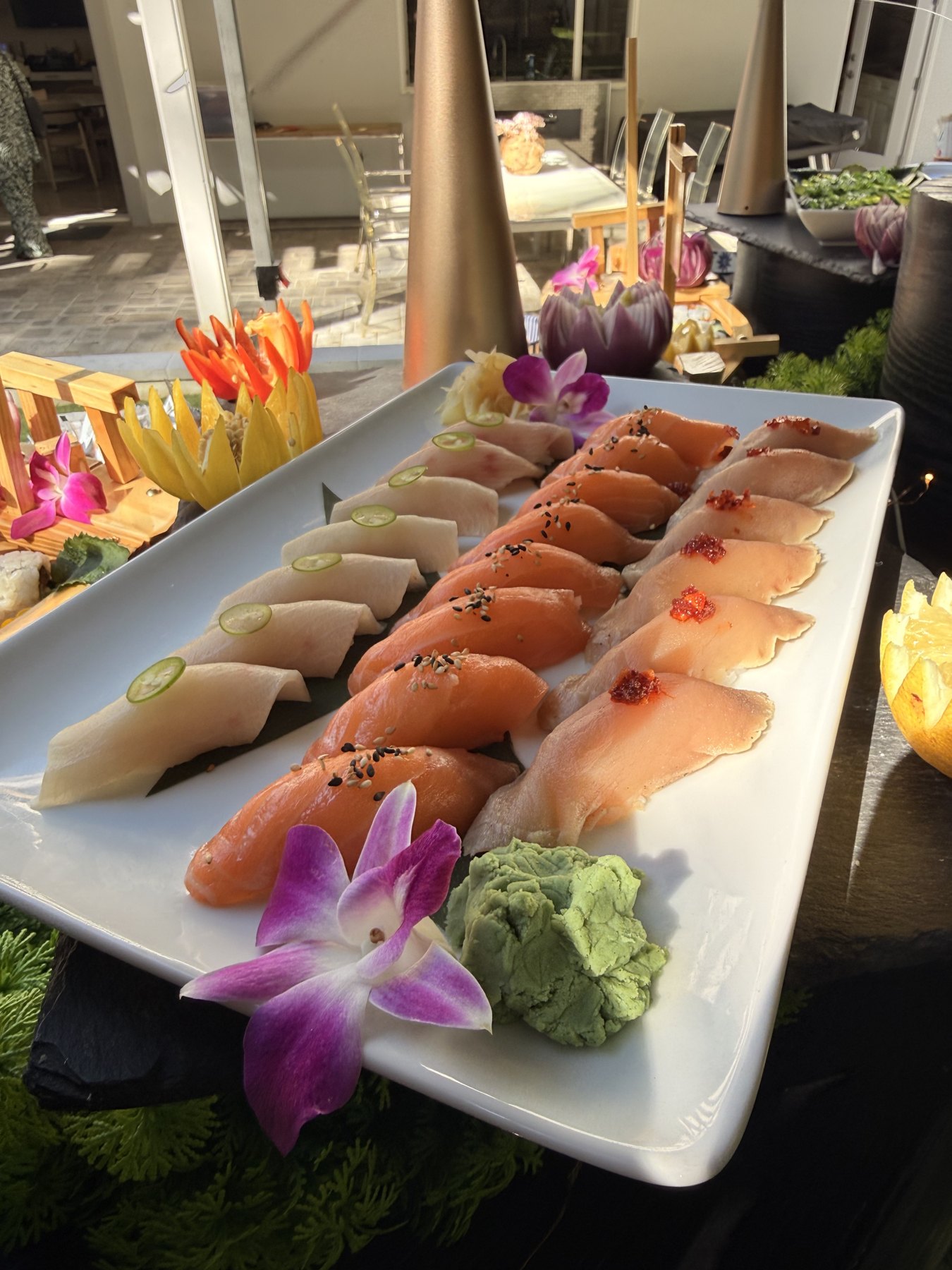 Hand-pressed nigiri platter — SŌKAI private sushi experiences, sister kitchen in the Bread and Butter Catering Group